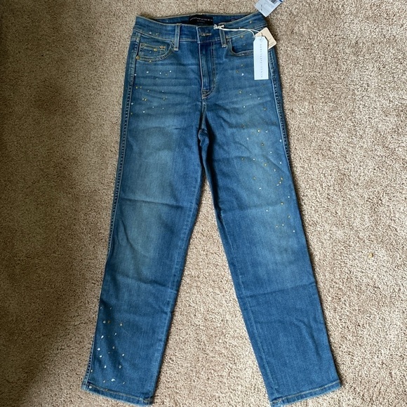 Sanctuary Jeans Modern Straight Crop High Rise Glitter Jeans - Picture 4 of 8